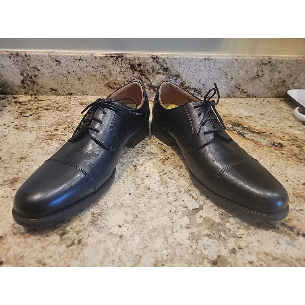 Men's Florsheim Black Cap Toe Comfortech With Ortholite Dress Shoe Sz 13D NWOB